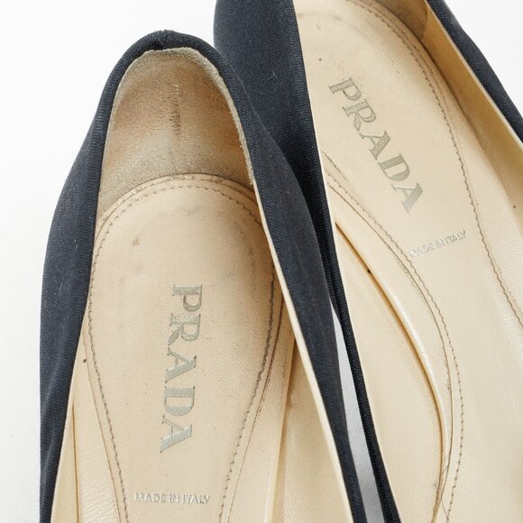 Prada Black Embellished Comma Kitten Heel Pump - Picture 12 of 12